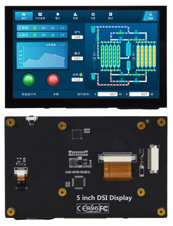DSI display module TFT RASBERRY PI Elektronica S.r.l. Bitdisplay Technology